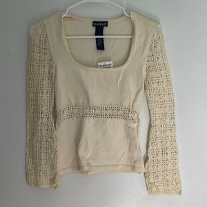 Bebe crotchet long sleeve shirt NWT